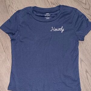 Pink Republic Blue Embroidered'Howdy' T-Shirt XL